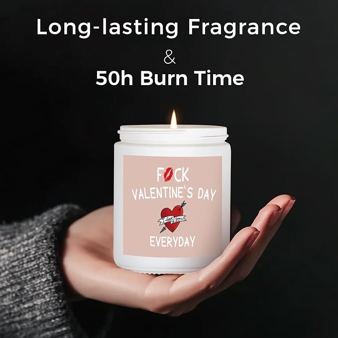 MOASITN Valentines Day Candles for Her Girlfriend Wife, Romantic & Funny Love Gift for Him Boyfriend Husband, Best Valentines Birthday Lavender Scented Candel Couple Presents for Women Men