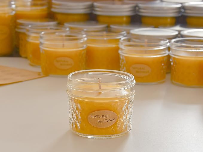 DEYBBY 3 Pack Beeswax Jar Candles Set - Beeswax Candles Gift, Each18 Hrs Burn - Handpour Bees Wax Candle for Home Decor Bath Relaxation Housewarming Gift with Natural Scent