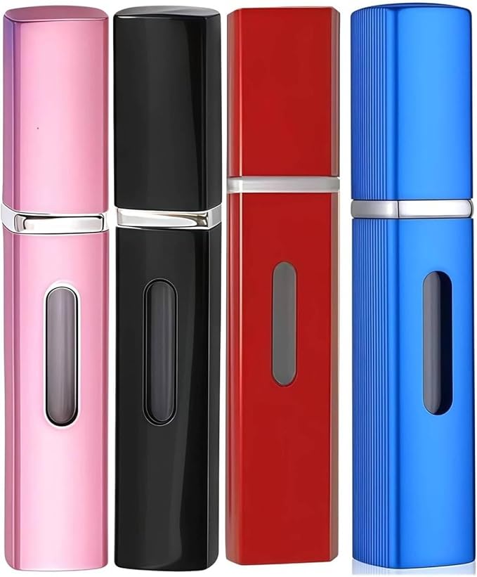4PCS Perfume Travel Refillable Bottle, Bottom-Filling Fragrances Perfumes Atomizer, Mini Cologne Dispenser, Portable Sprayer Perfume Contianer, for Traveling of 8ML