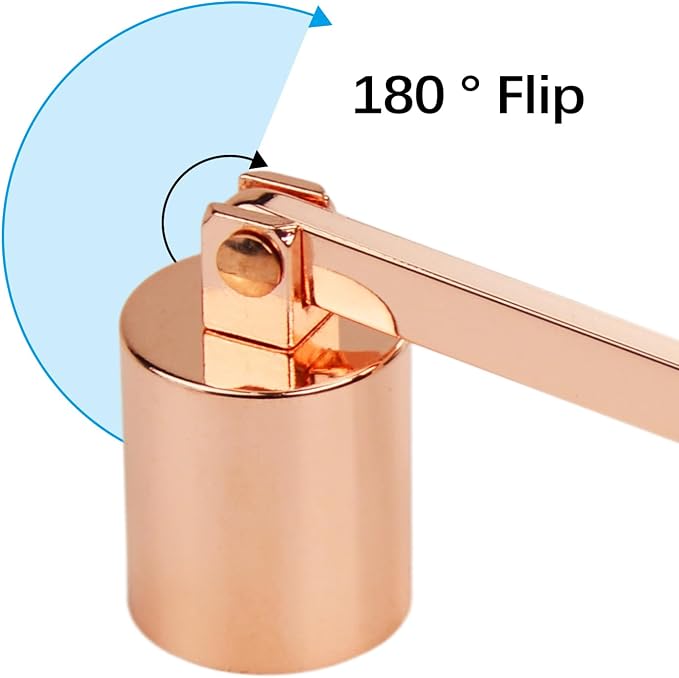 Candle Snuffer, Stainless Steel Elegant Candle Extinguisher with Long Handle, Straight Tube Candlesnuffers Extinguish for Tea Light Candles Fireplace Church Wedding Candle (Rose Gold)