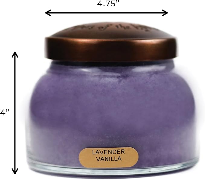 A Cheerful Giver - Lavender Vanilla Mama Scented Glass Jar Candle (22oz) with Lid & True to Life Fragrance Made in USA