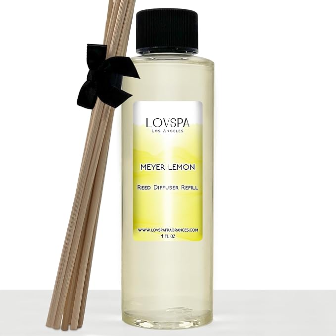Meyer Lemon Diffuser Oil - Luxury Essential Oils for Diffuser Refill & Air Freshener Room Spray - Long-Lasting & Natural Home Fragrance, Scented Oil for Diffusers, USA Made, 4oz