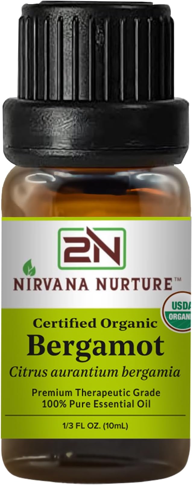Bergamot Essential Oil, USDA Certified Organic, 100% Pure Undiluted, Aromatherapy Oil for Diffuser, Hair & Skin Care
