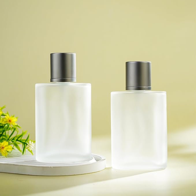 YU FENG Glass Perfume Bottles Empty Refillable Atomizer 2 Pack 100ml/3.4oz（Cylinder）