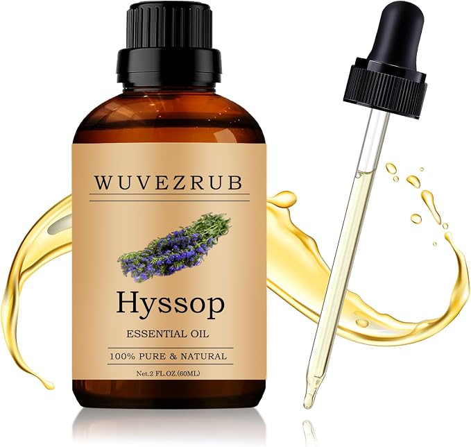 Hyssop Essential Oil 60ML - 100% Pure and Natural Oils for Aromatherapy Diffuser - 2 Fl Oz/Hyssop