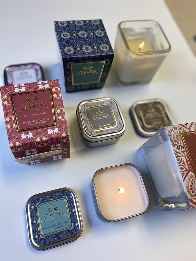 Lotion Candle - French Fig & Amber Scented Massage Candles for Self Care, 10 Oz. Soy Wax Candle with Essential Oil Blends, Coconut Oil, and Vitamin E, 55 Hour Burn Time