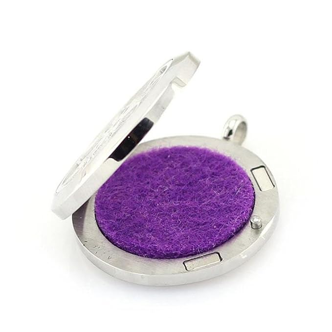 Aromatherapy Essential Oil Diffuser Necklace Stainless Steel lnspirational Locket Pendant(7 Chakra)