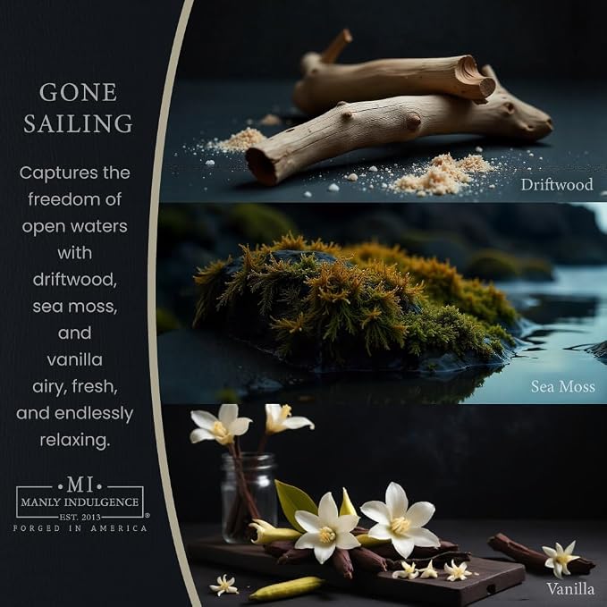 Manly Indulgence Gone Sailing Scented Wax Melts, Wax Melt Warmer Cubes, Long Lasting Scented Wax Warmer Cubes, 4 Pack, 6 Cubes Each - Made in The USA
