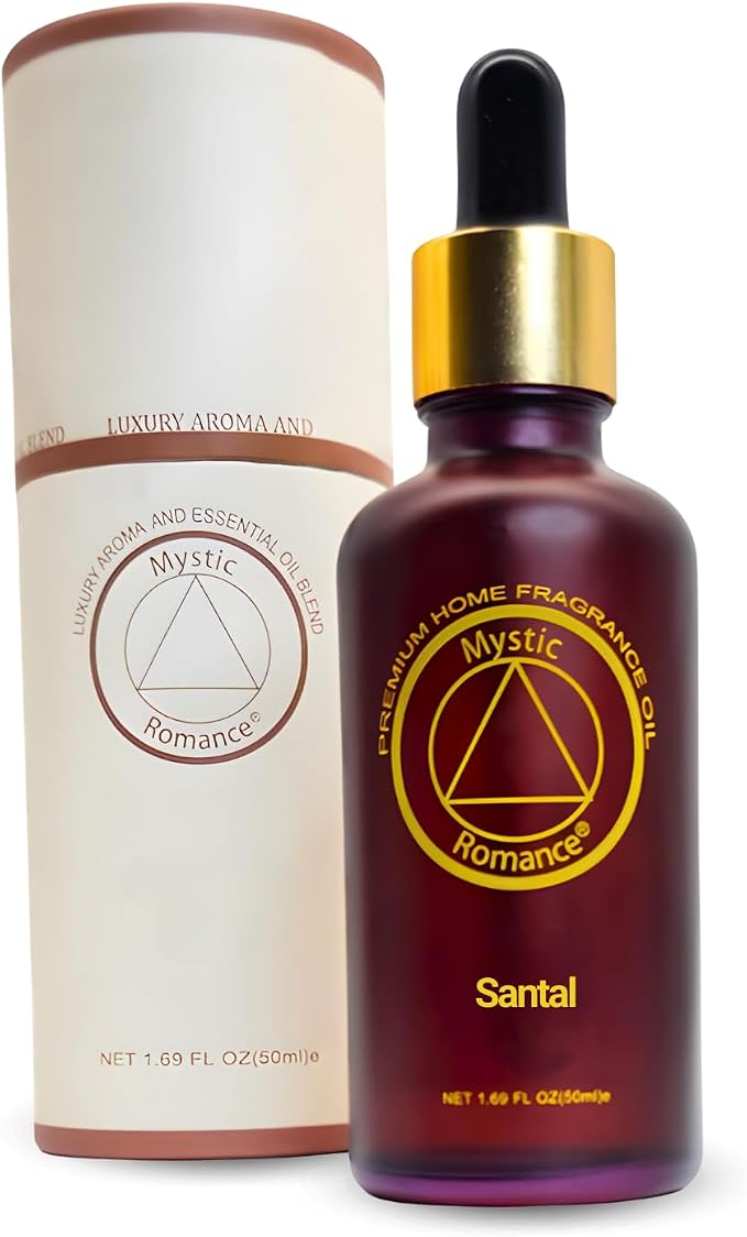 Mystic Romance Santal Premium Home Fragrance Oil - for Aroma Oil Diffusers and Burner Oil Lamps (50ml, Glass)