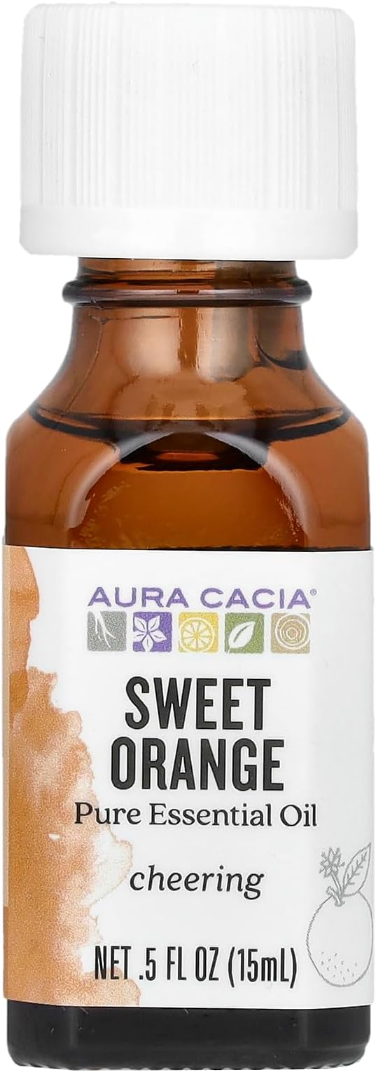 Aura Cacia Essential Oil, Orange Sweet/Citrus Sinensis, 0.5 Ounce
