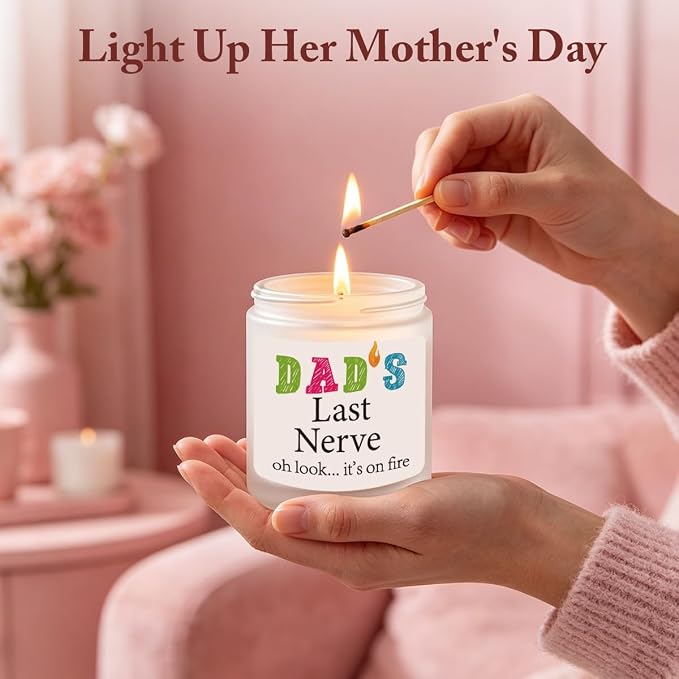 Funny Dad Gifts Novelty Lavender Scented Soy Candle Gift for Dad Fathers Father's Day Christmas Appreciation Birthday Gifts for Father Your Dads Dad's Last Nerve Candle