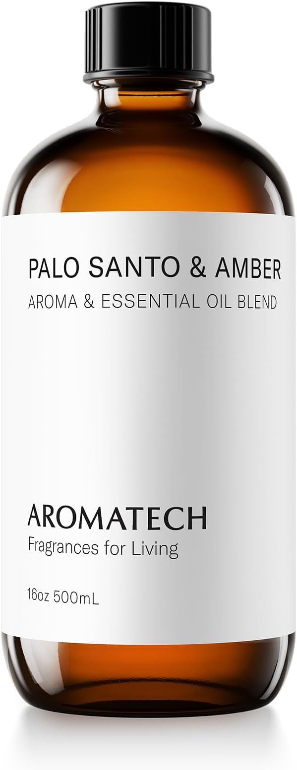 AromaTech Palo Santo & Amber Premium Aroma Oil – Grounding & Inspiring Home Fragrance with Notes of Clary Sage & Lavandin for Scent Diffusers, Cold-Air and UltraSonic Scent Machines (500 mL)