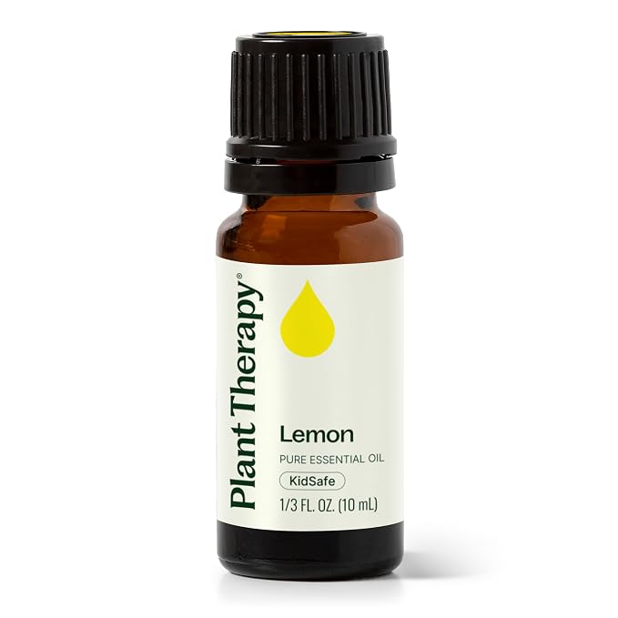 Plant Therapy Lemon Essential Oil for Diffusing, 10 mL (1/3 oz), 100% Pure and Undiluted, Natural Aromatherapy, Lemon Oil for Skin & Cleansing, Energizing & Uplifting