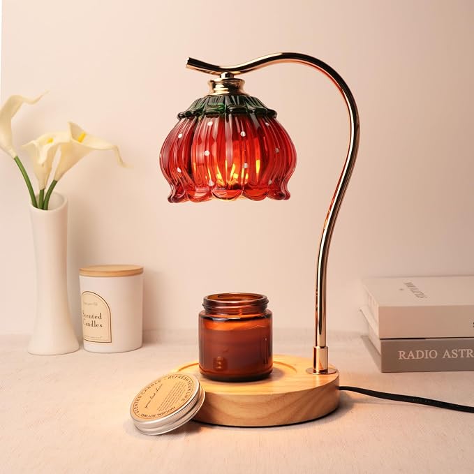GEEZO Fragrance Candle Warmer Lamp，Electric Candle Warmer with Timer & Dimmer，Mom Christmas Birthday Gifts for Women, House Warming Gifts New Home Bedroom Decor