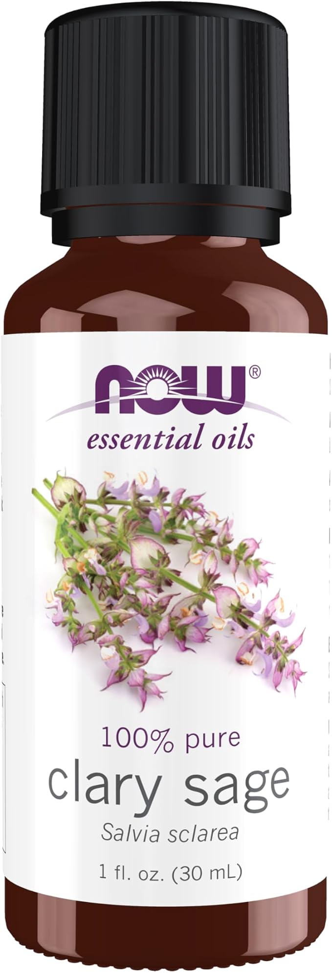 NOW Essential Oils, Clary Sage Oil, Focusing Aromatherapy Scent, Steam Distilled, 100% Pure, Vegan, Child Resistant Cap, 1-Ounce