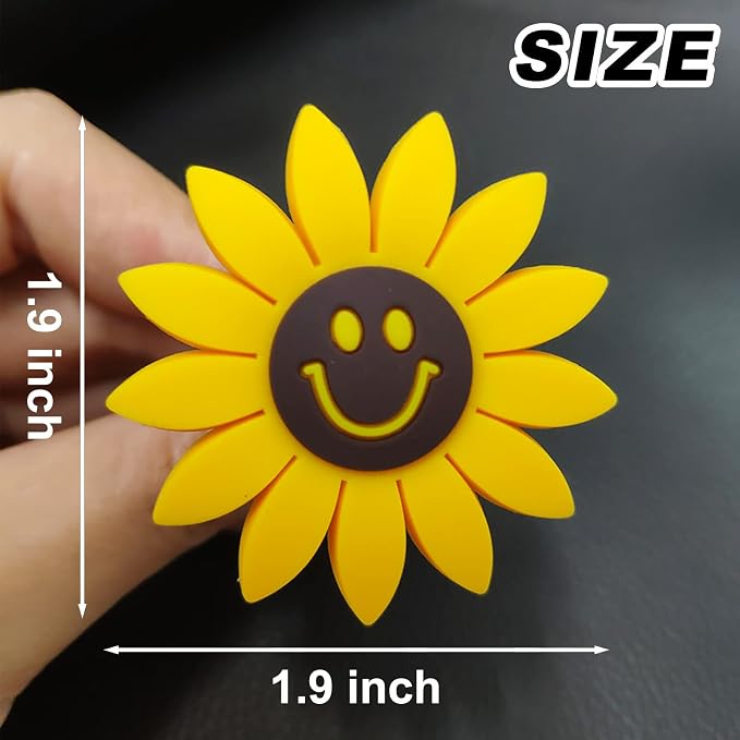 2 Pieces Sunflower Air Vent Clips Flower Car Accessories Cute Car Air Freshener Sun flower Gift Decorations Charm Car Clip Interior Air Vent Decor