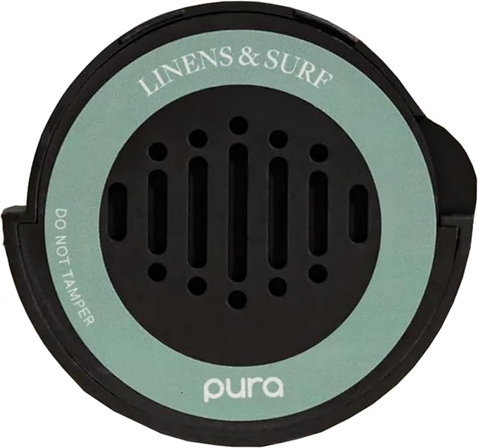 Pura Car Scent Refill - Fragrance for Pura Car Diffuser - Clean & Safe Luxury Diffuser Scent - Long-Lasting Fragrance for 30 Days of Aroma - Linens & Surf