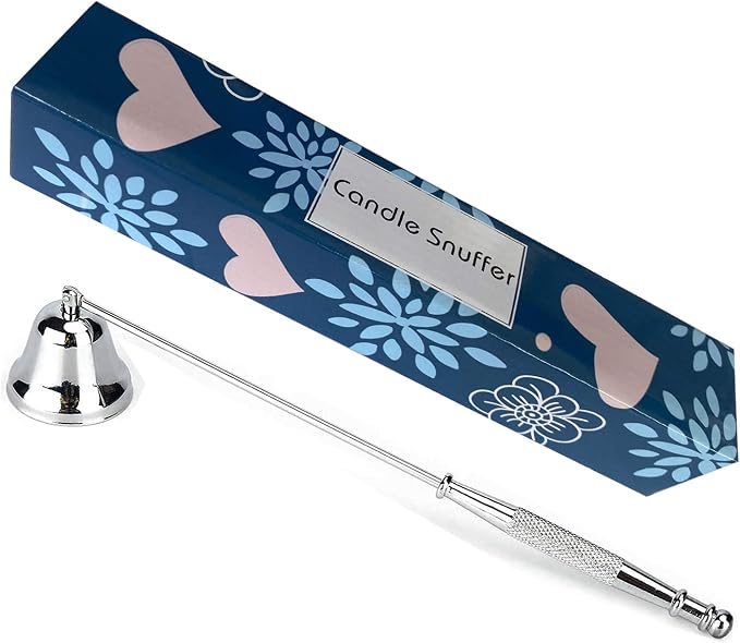 Candle Snuffer, Stainless Steel Wick Flame Extinguisher Elegant Candle Accessory for Candle Lovers - Silver