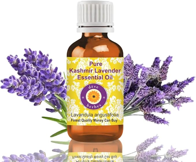 dève herbes Kashmir Lavender Essential Oil (Lavandula angustifolia) Pure | Non-Sticky | Non-Greasy | Lightweight | Men & Women | All Skin Types | Steam Distilled 5ml (0.16 oz)