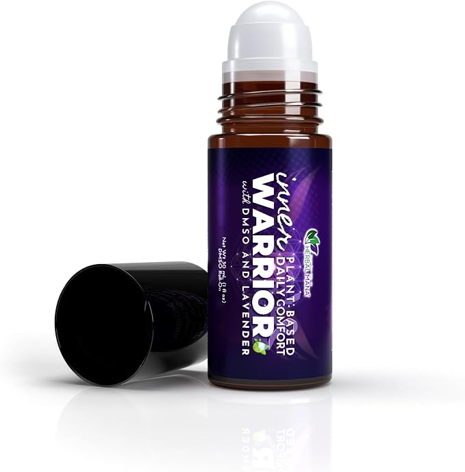 Herbal Mana Lavender DMSO Roll-On | Lavender Essential Oil Massage & Skin Conditioning Roller | Fast-Drying, Non-Greasy | Inner Warrior | 1 fl oz (30 mL)
