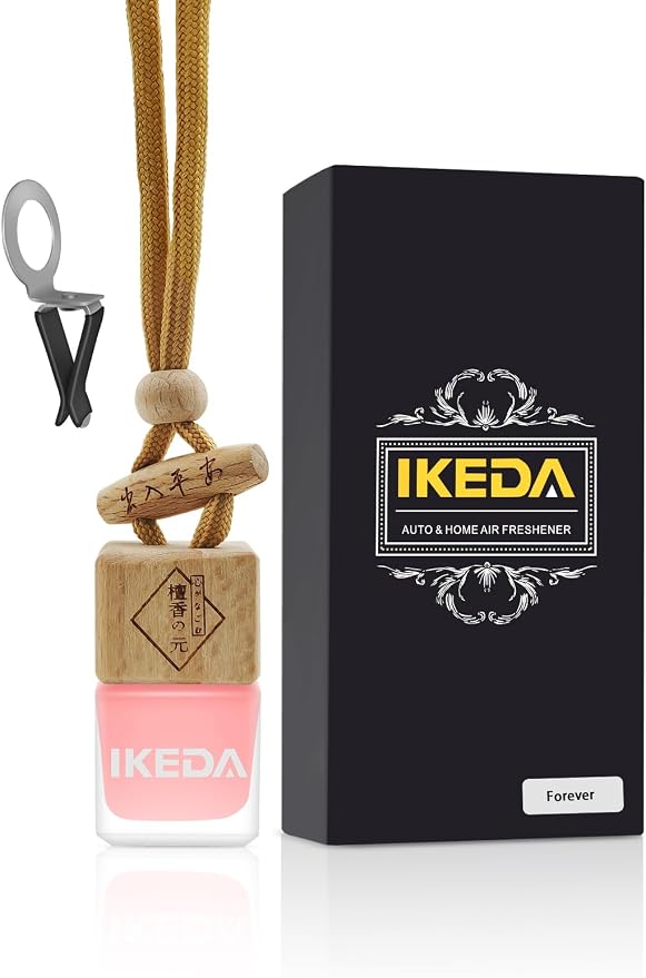 Ikeda Car Air Freshener: Hanging Car Smell Air Freshener | 10ml Hanging Car Perfume | Long Lasting Fragrance | Strong Scents Diffuser for Auto Home (Strawberry|Square)