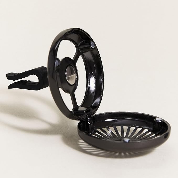 MAISON BERGER Car Diffuser, Gun Metal Finish, No Refill Included | Holder Only, Refill Sold Separately, Passive Diffusion, Made in France
