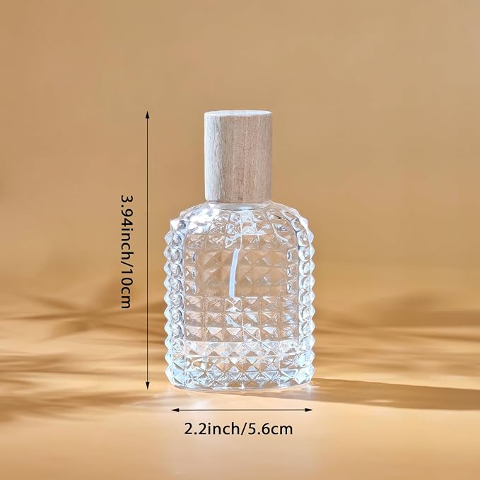50ml/1.7 Oz Glass Spray Bottle Perfume Atomizer,Perfume Travel Refillable Spray Bottle Empty with 3 Kinds of Dispenser (A3)