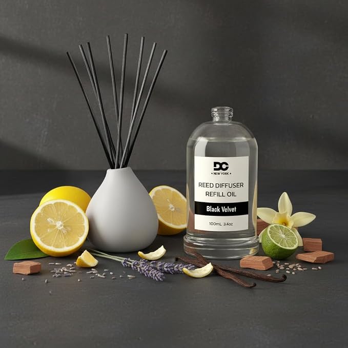 Daniella's Candles Black Velvet Reed Diffuser Refill Oil, 3.4oz/100ml, Premium Fragrance Oil, Home Fragrance, Oil for Reed Diffusers, Long Lasting