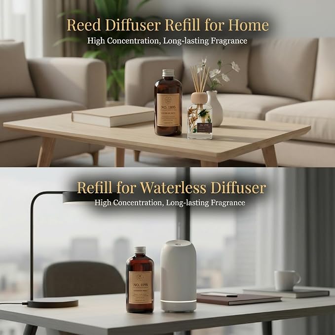 Luxury Hotel Scent Reed Diffuser Oil Refill(8.5 FL oz) | No.1898 Hotel Collection Diffuser Oil Inspired by Ritz Carlton for Home&Office| Long-Lasting for Machine, Room Spray, Air Freshener, HVAC