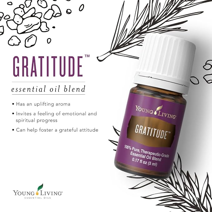 Young Living Gratitude Essential Oil Blend 5ml | Refreshing & Soothing Aroma | Ideal for Aromatherapy, Relaxation, Meditation, & Personal Care | Vegan, Gluten-Free, & Kosher Certified