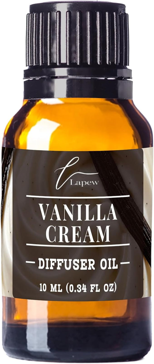 Lapew Vanilla Cream Waterless Diffuser Oil | Fragrance Oil for Nebulizer & Cold Air Diffusers | Scented Home Oil | 0.34 fl oz