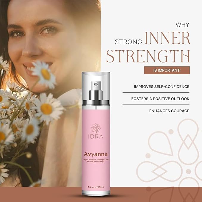 IDRA Avyanna Essential Oil Blend by Idra Wellness Inspire The Powerful Woman Therapeutic Grade Aroma for Diffusers & Aromatherapy Jasmine Cedarwood Vanilla 120 mL