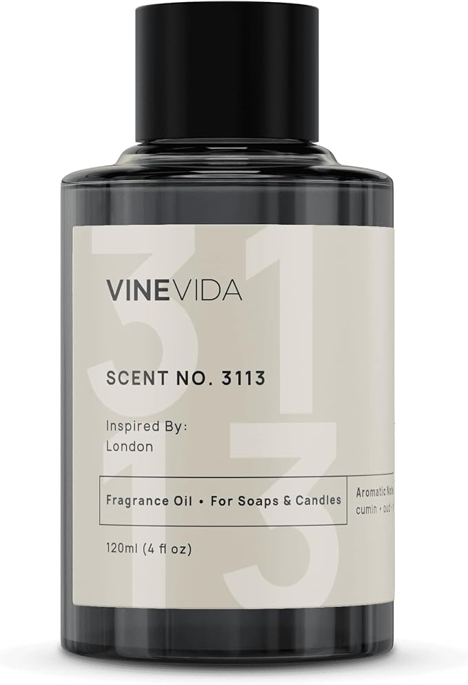 VINEVIDA Scent NO. 3113 Fragrance Oil - 120mL (4oz) - Inspired by: London Fragrance Oil for Candle Making - Made in USA Candle Scents Scents for Soap Making