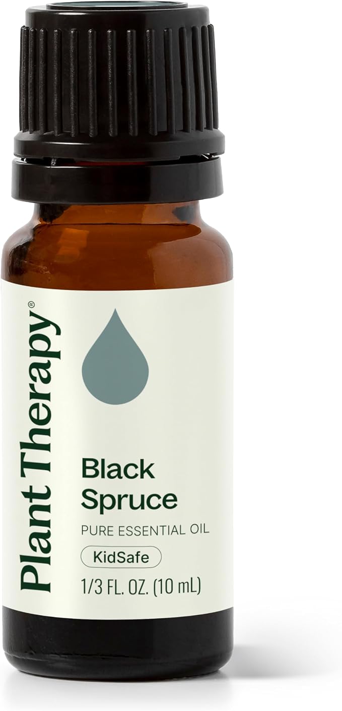 Plant Therapy Black Spruce Essential Oil 10 mL (1/3 oz) 100% Pure, Undiluted, Aromatherapy, Respiratory Support, Sore Muscle Relief