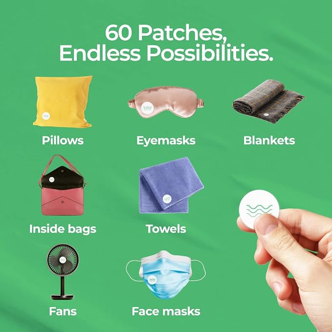 Gya Labs Breathe Aroma Patch - Essential Oil Scented Mask Stickers For Face Masks & Pillows, Infused With Refreshing & Fragrant Essential Oils (5 Packs, 60 Stickers)