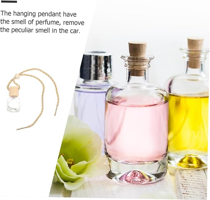 Mikinona 8pcs Car Aromatherapy Bottle Empty Perfume Hanging Bottle Kit Portable Diffuser