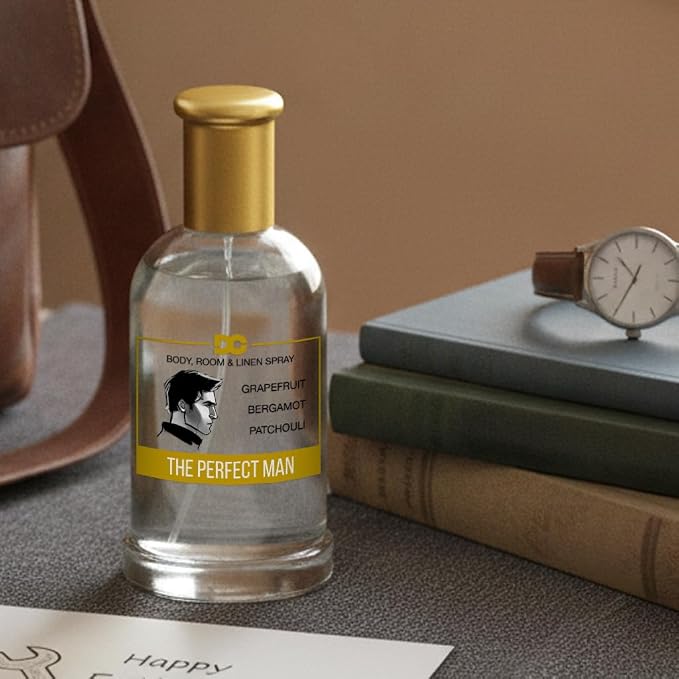 Daniella's Candles Body Room and Linen Spray, Natural Body Mist & Room Spray - The Perfect Man - 100ml/3.4oz