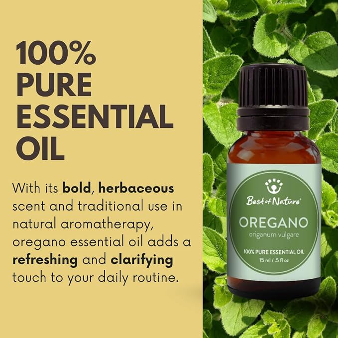 Oregano Essential Oil for Diffuser Aromatherapy – Best of Nature 100% Pure Undiluted Oils for DIY, Home Fragrance, and Topical Use