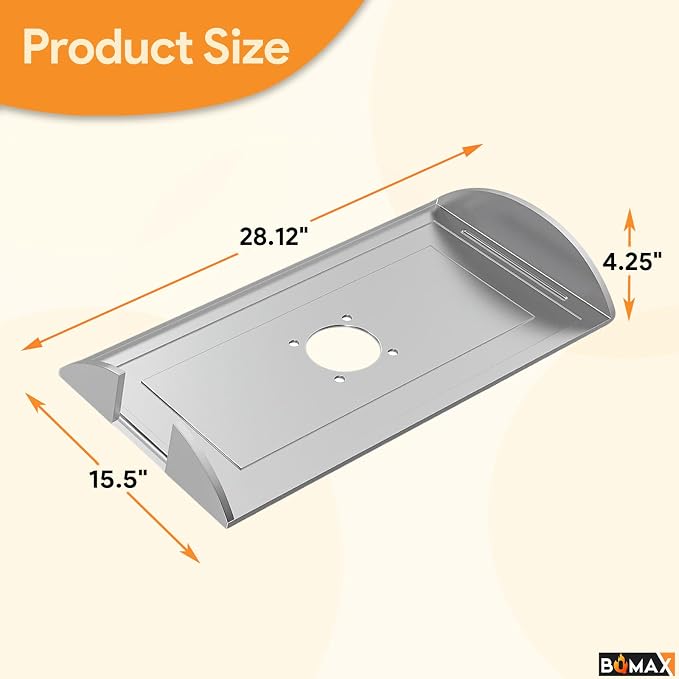 BQMAX Heat Baffle Diffuser Plate for Pit Boss 1000 1100 Series Pellet Smoker Grills, Heat Plate for Pit Boss Austin XL Series, Pit Boss 1000 1100 Series Diffuser Heat Shield Replacement Parts
