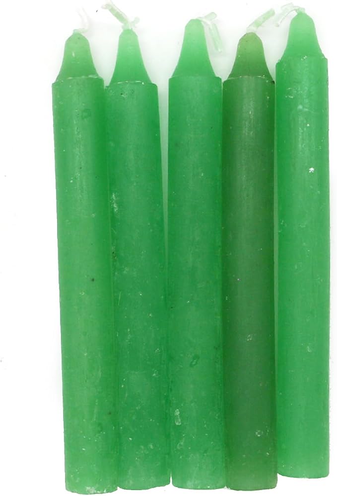 SOUL STICKS 4" Scented Ritual Candles Chime Taper Premium Candles 20 pcs for Rituals, Ceremonies, Meditation, Altar and Spells (Green/Patchouli)