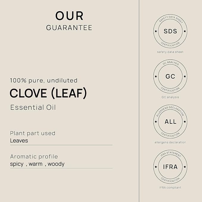 VINEVIDA [32oz] Clove (Leaf) Essential Oil - Bulk Essential Oil for Soap Making and Candle Making