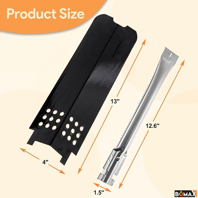 Grill Parts for Charbroil Classic 280 2-Burner Grill 463672817, 463672717, 463613717, 463647018, G320-0200-W1, G215-0203-W, Grill Burner & Heat Plates Kit for Charbroil Classic Replacement Parts