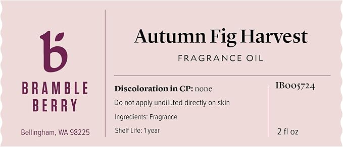 Bramble Berry Autumn Fig Harvest Fragrance Oil 2 oz | Warm Fall Scent for Soap Making, Candles, Bath Bombs, Lotion, Wax Melts & Skincare | Vegan, Paraben & Phthalate Free, Skin Safe, DIY Essential