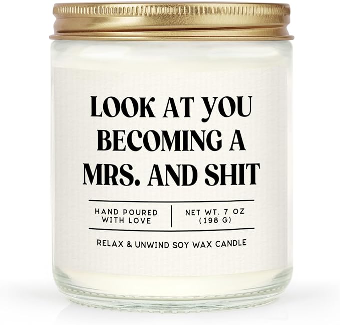 Niyewsor Funny Bride Gifts, Bridal Shower&Bachelorette Gifts for Bride, Handmade Lavender Scented Candle, Brides to Be, Engagement, Wedding Gift, 7oz, Soy Wax