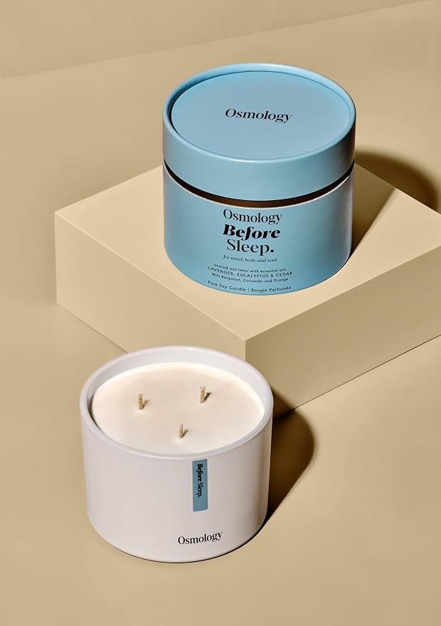 Before Sleep Aromatherapy Candle – Lavender, Eucalyptus & Cedar Scented Candle, Plant-Based Wax, 15.8 oz, 60 Hour Burn Time, Relaxation & Bedtime Candle