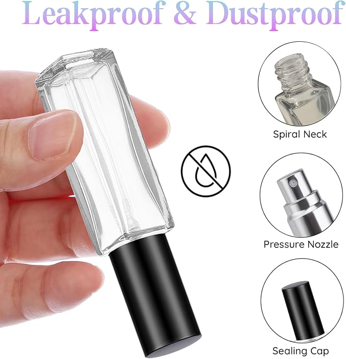 YOCASII Travel Perfume Bottle Refillable Mini Spray Bottle for Travel, Refillable Perfume Atomizer, Spray Bottle for Cologne, 4PCS Plane Mini Essentials