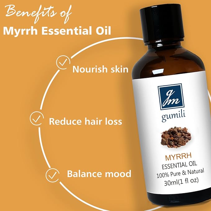 GM Gumili Myrrh Essential Oil, 100% Pure, 30ml, Aromatherapy, Skin Care, Home Diffuser