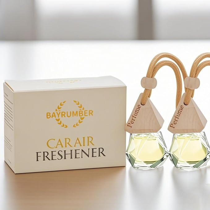 Car Air Freshener Hanging Diffuser – Long-Lasting Essential Oil Scent (Up to 60 Days) – Non-Toxic & Eco-Friendly – 2-Pack Auto Fresheners Made in USA