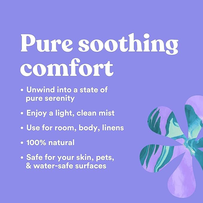 Asutra Lavender & Chamomile Multi-Use Natural Aromatherapy Room Spray, Calming Linen & Pillow Mist, Fabric Sleep Spray, 4 fl oz Aluminum