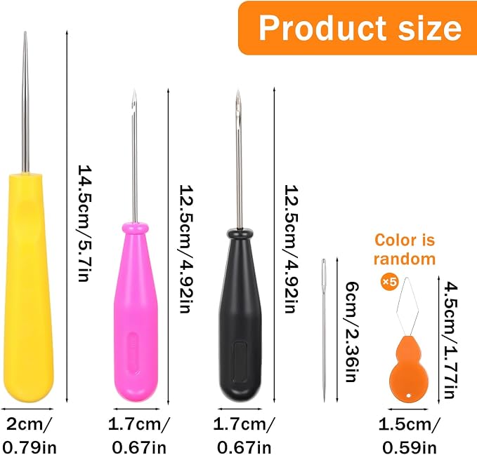 10 Pcs Candle Needle Kit, Mold Punch with Hook, Large Eye Wicking Needle, Threader for All Thickness Candle Making
